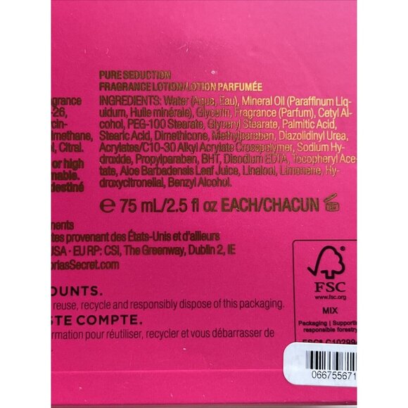 Victoria's Secret PURE SEDUCTION 2 Piece Gift Set Fragrance Mist and Lotion BNIB - Picture 5 of 5